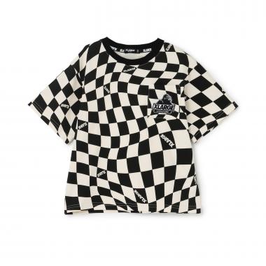 ☆彡歪みチェッカー総柄半袖Tシャツ