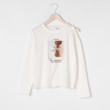 【milkycoast】 ヘアガール転写プリントTシャツ