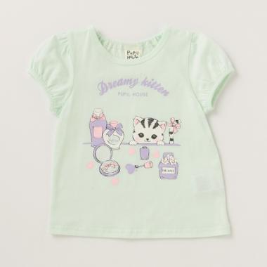 ねこTシャツ(80cm ライト グリーン): キッズ - ナルミヤ