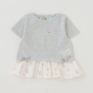 裾チュールTシャツ