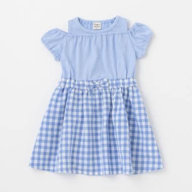 肩開きワンピース(80cm サックス): キッズ - ナルミヤ