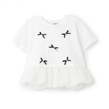 リボンいっぱいバルーン裾半そでTシャツ