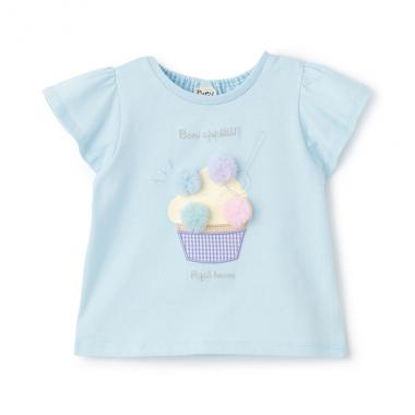 アップリケ半袖Tシャツ