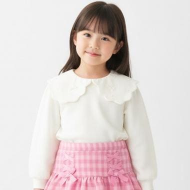 裏起毛スカラップ衿トレーナー