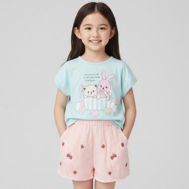 いちご刺しゅうバルーンパンツ