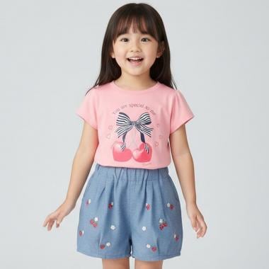 いちご刺しゅうバルーンパンツ