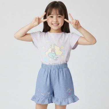 裾刺しゅうショートパンツ