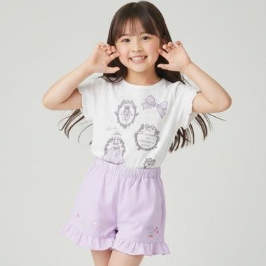 裾刺しゅうショートパンツ