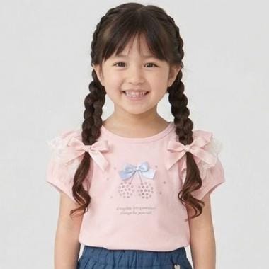 チェリーモチーフラインストーン半袖Tシャツ