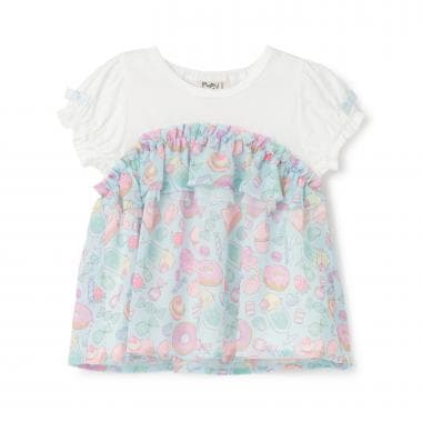 オリジナルプリントシフォンドッキングTシャツ