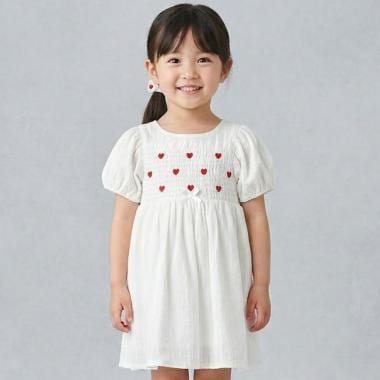 胸ハート刺しゅうワンピース