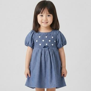 胸ハート刺しゅうワンピース