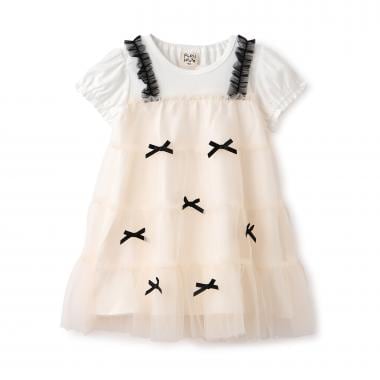 リボンいっぱいドッキングワンピース