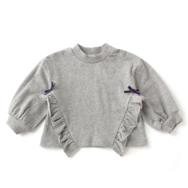 trois フリル付きグレー トレーナー FREAK'S STORE トレーナー スウェット 「新色追加」リメイク風