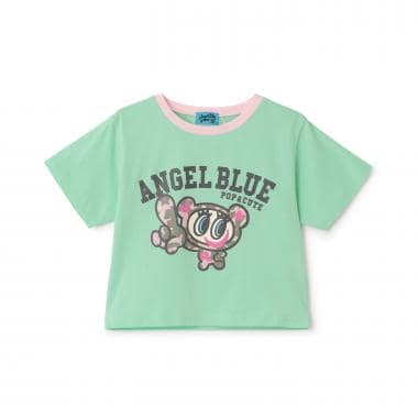 【エンジェルブルー】ナカムラくんリンガー半袖Tシャツ