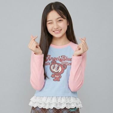【エンジェルブルー】ナカムラくん裾フリルラグランTシャツ