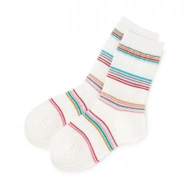 シャドーストライプクルーソックス