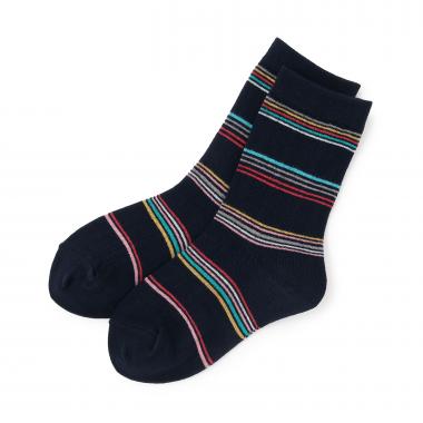 シャドーストライプクルーソックス