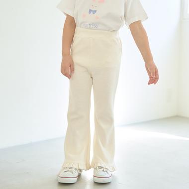 【大人気カラー再入荷】【ともパン】裾フリルフレアパンツ