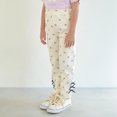 【大人気カラー再入荷】【ともパン】リボンリボンストレートパンツ