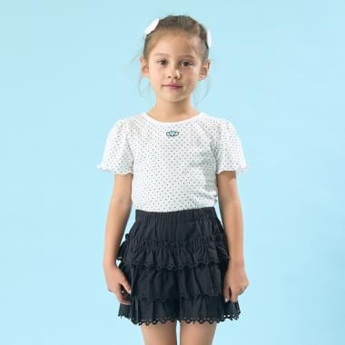 【ソフトコットン】ドットプリントミニミニパフ半袖Tシャツ