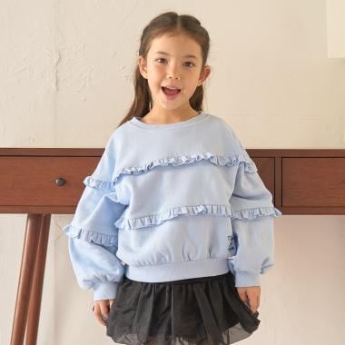 【毛玉バイバイ裏毛裏起毛】【どちらが前でもOK】フリルフリルスウェット