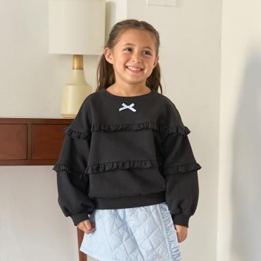 【毛玉バイバイ裏毛裏起毛】【どちらが前でもOK】フリルフリルスウェット