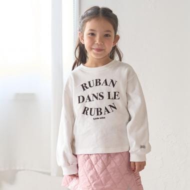 【毛玉バイバイ裏毛】サイドギャザーロゴスウェット