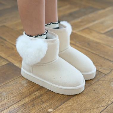 【予約商品】ハート付きムートンブーツ