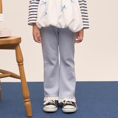 【ともパン】【防汚・速乾】裾チェリーレースフレアパンツ