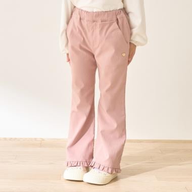 【ともパン】のーびのびストレッチ裾フリルフレアパンツ