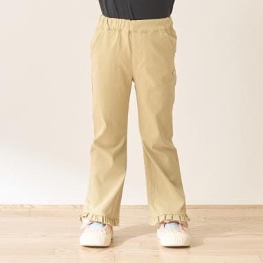 【ともパン】のーびのびストレッチ裾フリルフレアパンツ