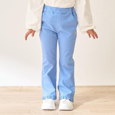 【ともパン】のーびのびストレッチ裾フリルフレアパンツ