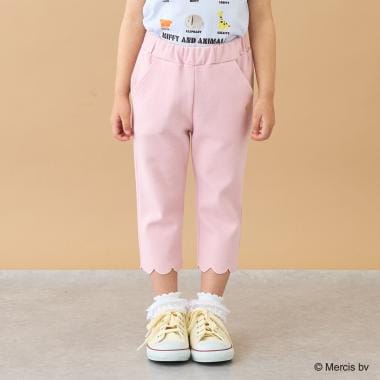 【ともパン】裾スカラップ7分丈カプリパンツ