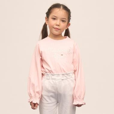 【速乾・UV・型崩れしない】【ムテキT】ロゴ刺しゅうシャーリングスリーブトップス