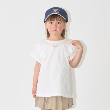 【綿100％】 【速乾・UV・型崩れしない】【どっちが前でもOK】フリルAラインチュニックTシャツ