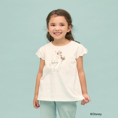 【Disney】【速乾・UV・型崩れしない】スカラップスリーブアソート転写プリントTシャツ