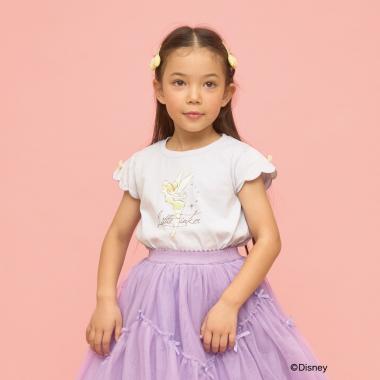 【Disney】【速乾・UV・型崩れしない】スカラップスリーブアソート転写プリントTシャツ