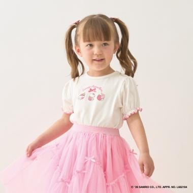 【サンリオキャラクターズ】【速乾・UV・型崩れしない】いちごのおうちプリントTシャツ