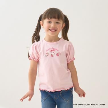【サンリオキャラクターズ】【速乾・UV・型崩れしない】いちごのおうちプリントTシャツ