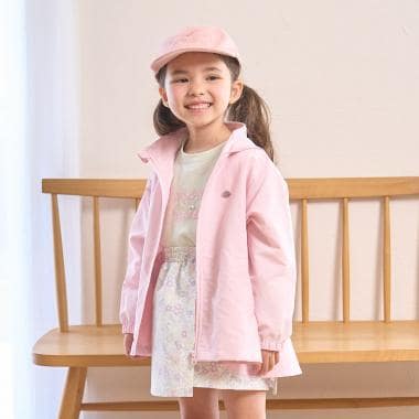 【スクール対応】【撥水・防汚・耐久・UV】収納袋付きバックフリルAラインマウンテンパーカー