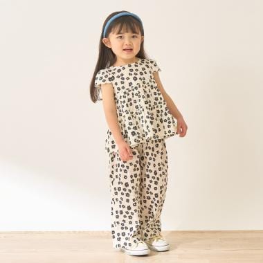 【セットアップ】アソート総柄ティアードブラウス・スカラップパンツセット