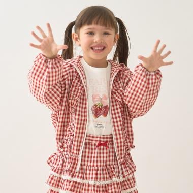 【UV加工】ギンガムチェックフリルブルゾン【Lycee mineバレエシリーズ】