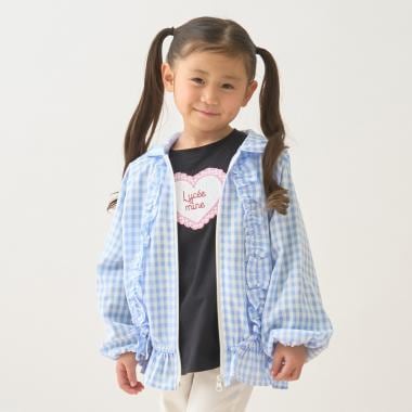 【UV加工】ギンガムチェックフリルブルゾン【Lycee mineバレエシリーズ】