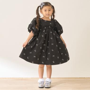 リボン刺しゅうふんわりワンピース【Lycee mineバレエシリーズ】