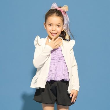 【予約/2026年3月下旬～4月上旬入荷予定】【SWIM】【UV カット】裾フリルフルジップラッシュガード