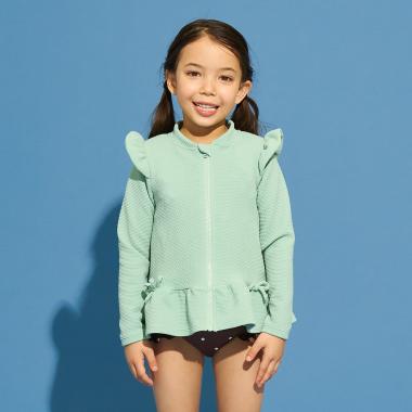 【予約/2026年3月下旬～4月上旬入荷予定】【SWIM】【UV カット】裾フリルフルジップラッシュガード