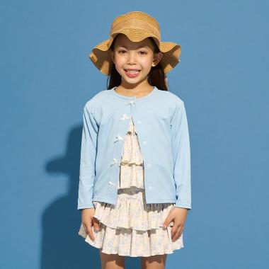 【予約/2026年3月下旬～4月上旬入荷予定】【SWIM】【UVカット】リボン付きカーディガン型ラッシュガード