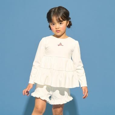 【予約/2026年3月下旬～4月上旬入荷予定】【SWIM】【UVカット】ティアードラッシュガード・フリルパンツセット