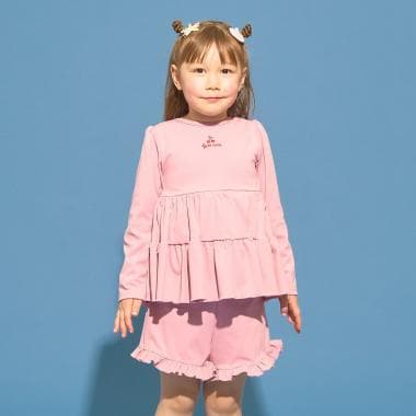 【予約/2026年3月下旬～4月上旬入荷予定】【SWIM】【UVカット】ティアードラッシュガード・フリルパンツセット